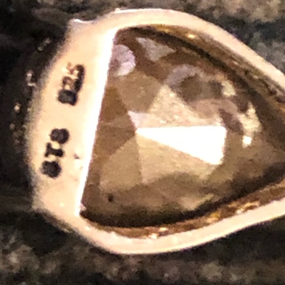 Vintage sapphire sterling silver earrings - Picture 2 of 4